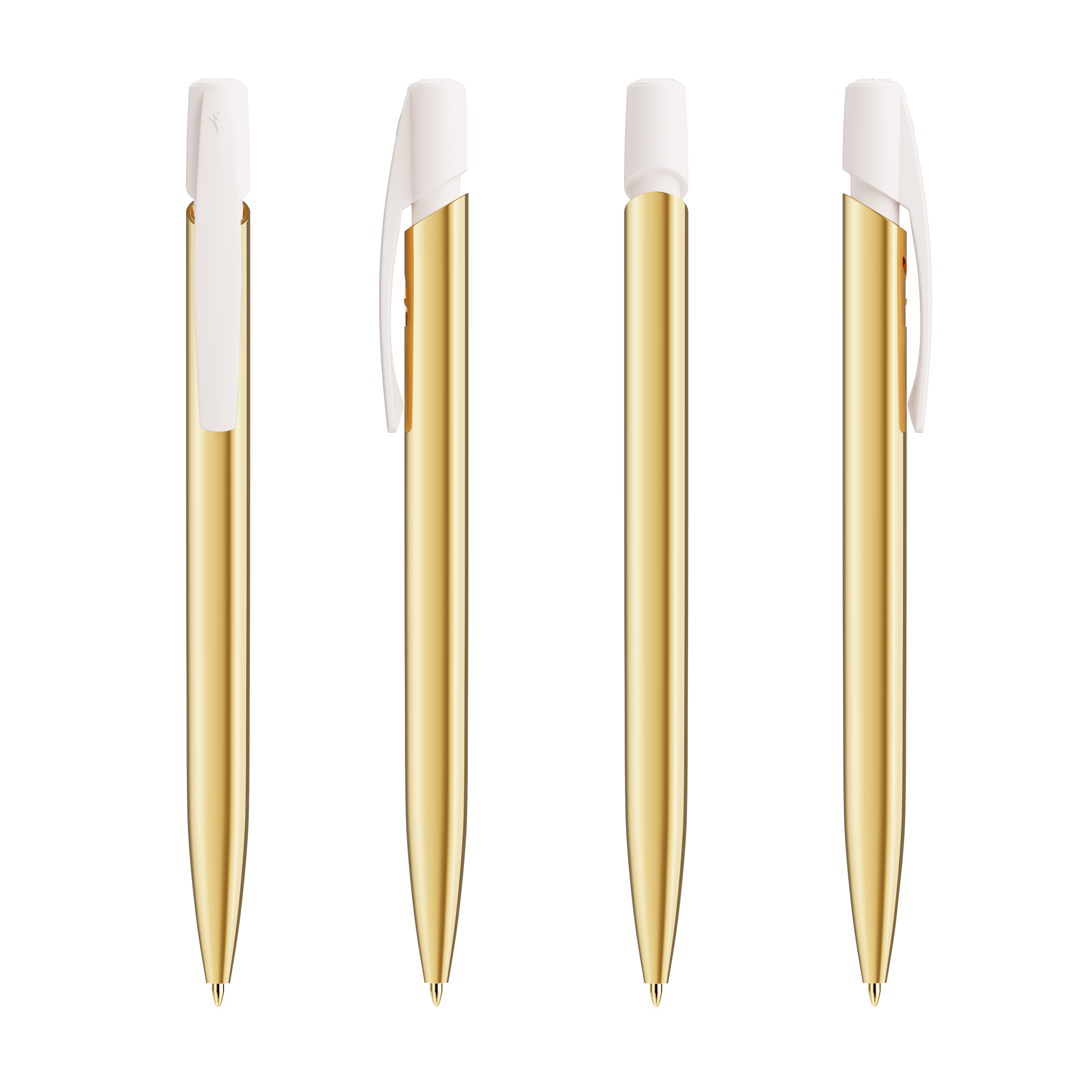 Stylo publicitaire BIC® Media Clic Shine Doré - Blanc